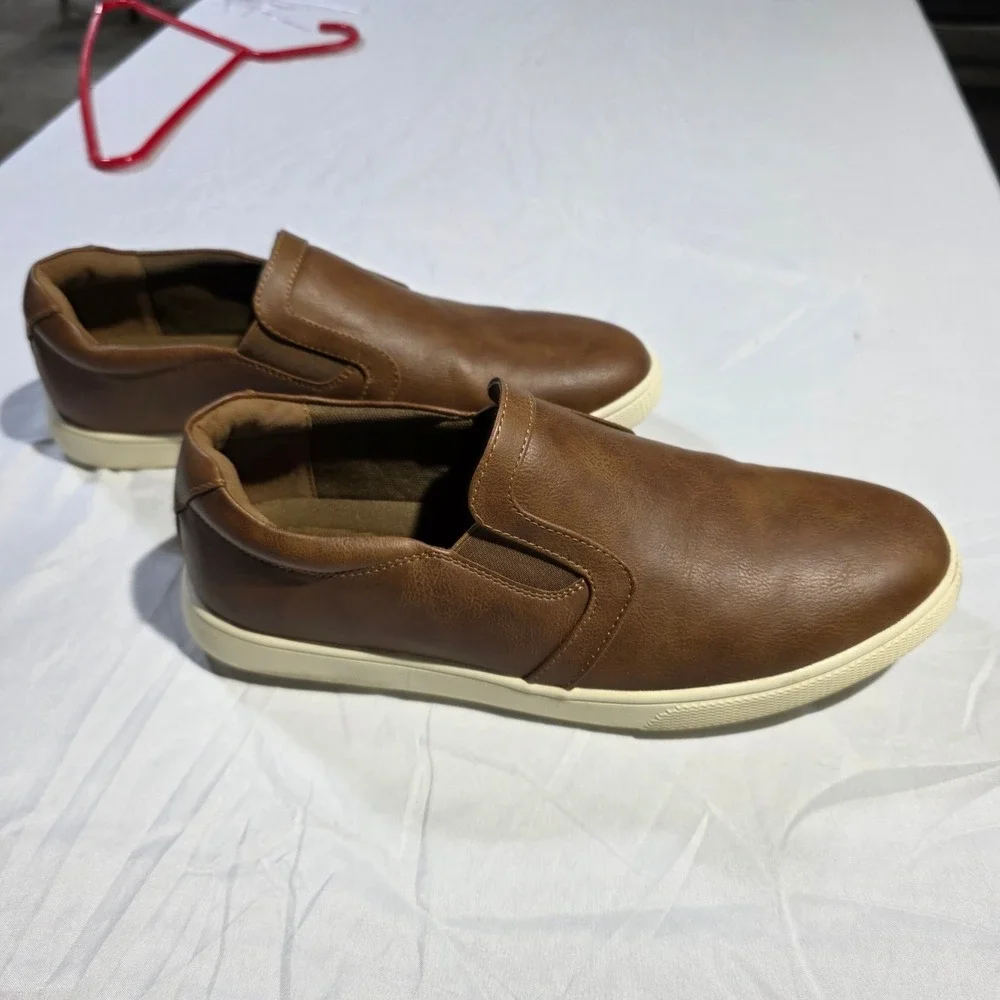 Jousen Milan Mens Brown Slip On Loafers Casual Dress Shoes Size 11